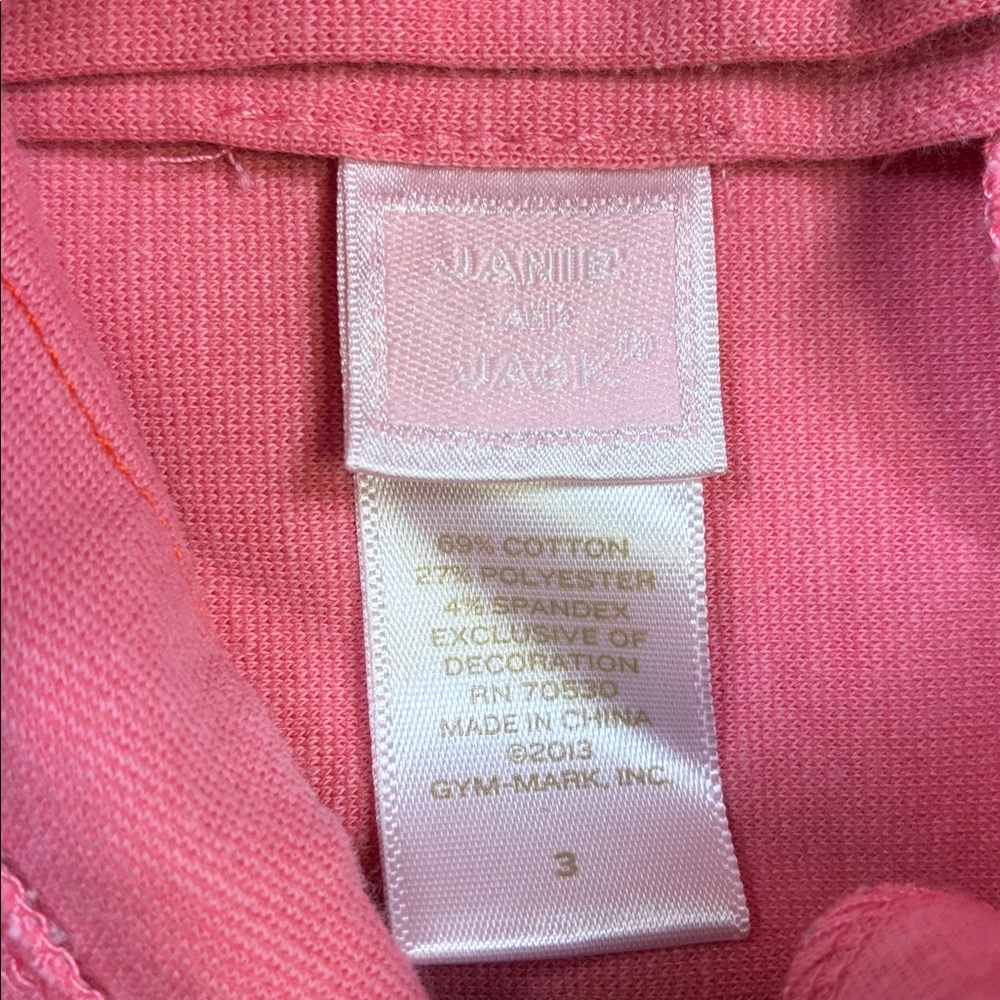 Janie and Jack Pink Orange Striped Dress with Bow Details 3T - Picture 2 of 5